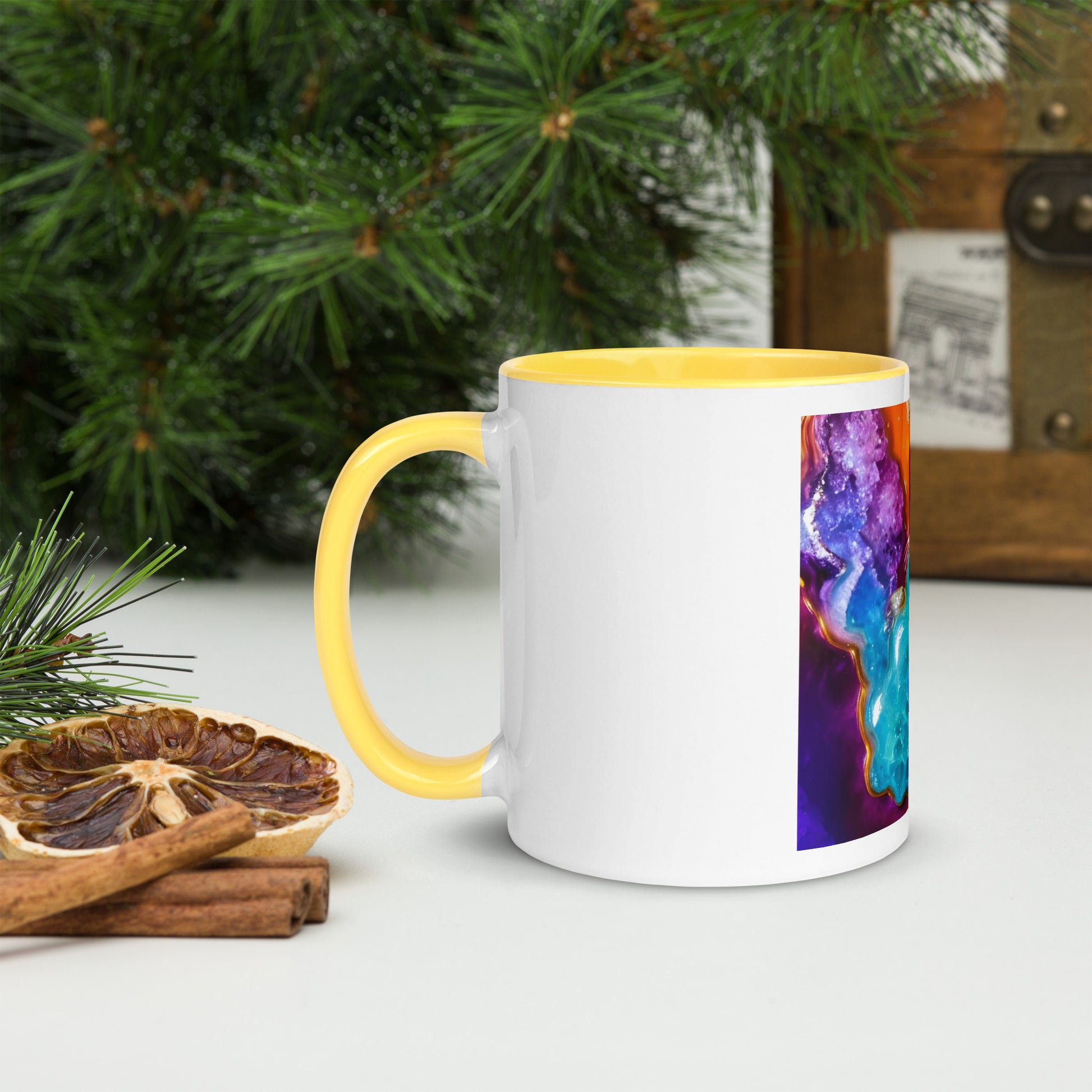 Rachy Sparkle Agate Fusion Ceramic Coffee or Tea Mug with Color Inside