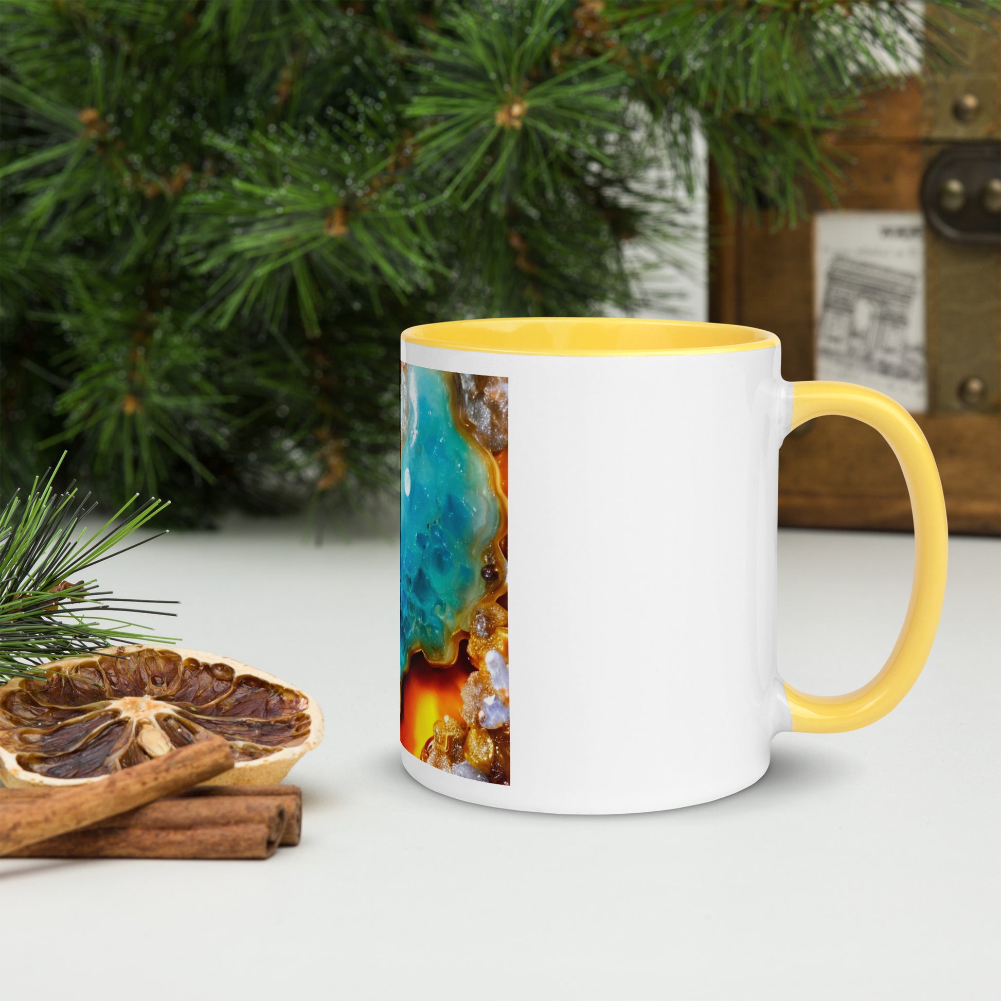 Rachy Sparkle Agate Fusion Ceramic Coffee or Tea Mug with Color Inside